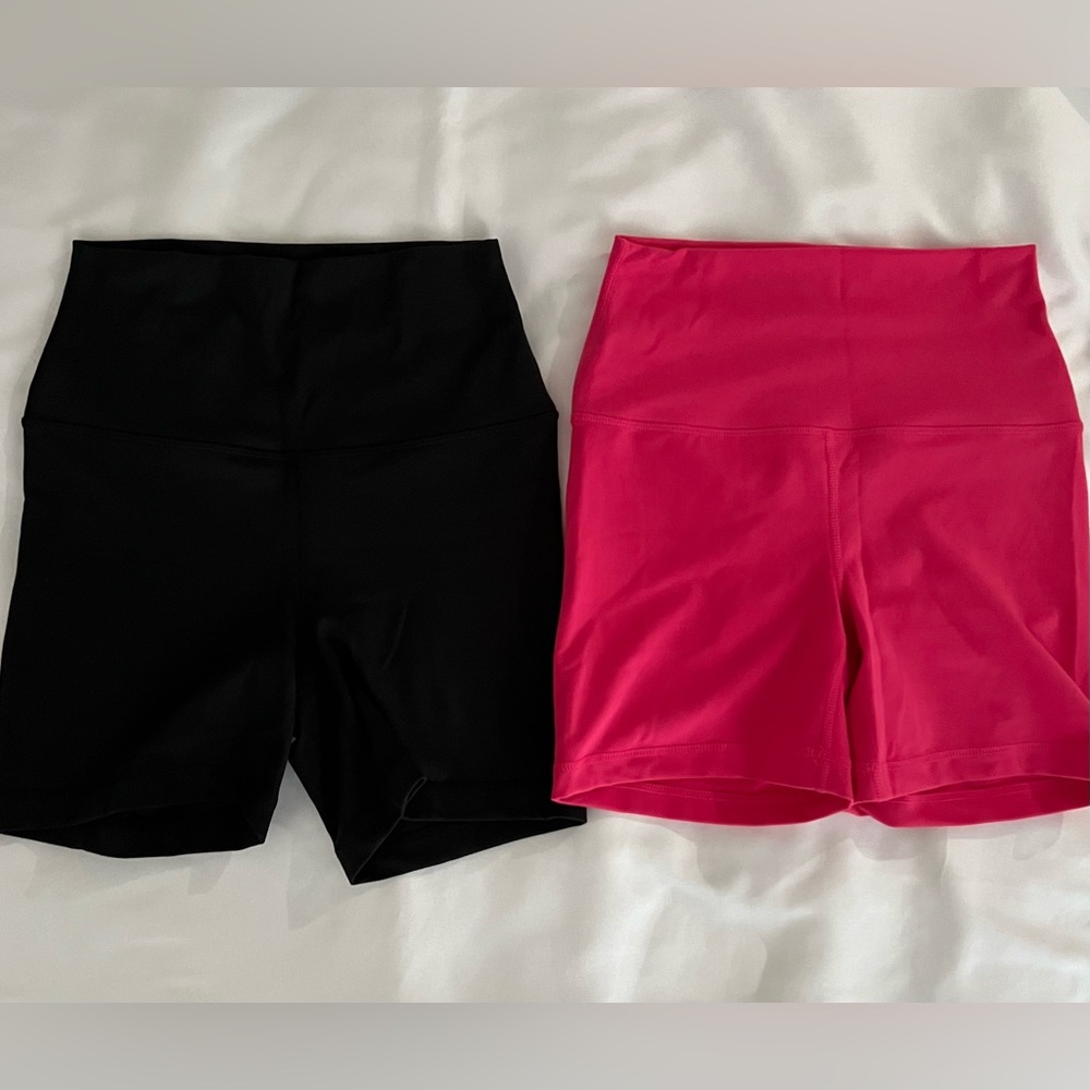 YogaLucious Women's Black and Pink shorts